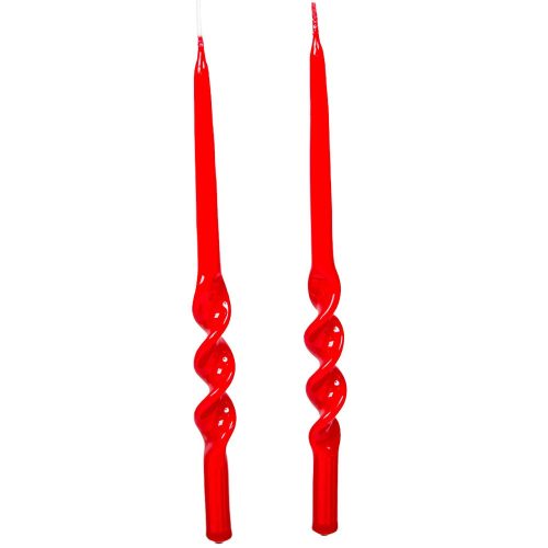 Lakkozott rövid ceruza alfa csavart gyertya piros 235x10mm 8db/csom (db ár)