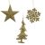 Akasztós karácsonyi dísz glitteres arany 10-15cm