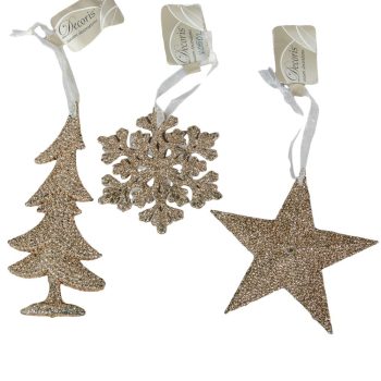 Akasztós karácsonyi dísz pezsgő 9-13cm