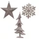 Akasztós karácsonyi dísz glitteres világos rózsaszín 10-15cm