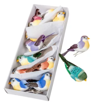 Madárka csipesszel 9cm 12db-os csomag