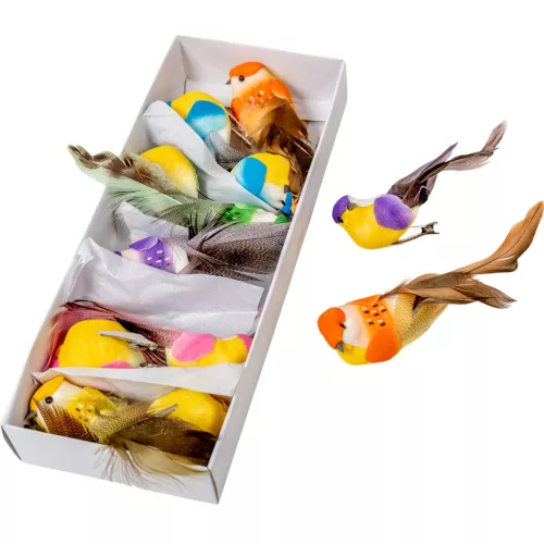 Madárka csipesszel 12,5cm 12db-os csomag