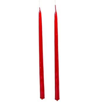 Lakkozott ceruza gyertya bordó 230x10mm 8db/csom (db ár)