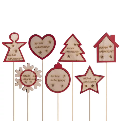 Pálcás beszúró karácsonyi formás 8+15cm