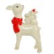 Őzike kisállatokkal a hátán porcelán fehér M16,5cm