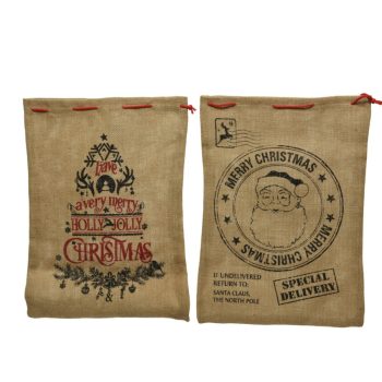 Ajándékos zsák mintás natúr 35x50cm