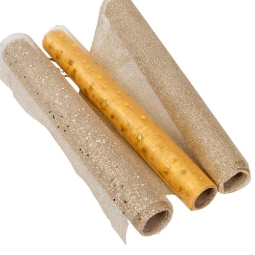 Organza tekercs pezsgő mintás 35x200cm