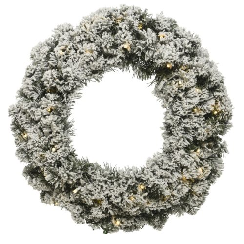 Fenyő koszorú havas 50cm