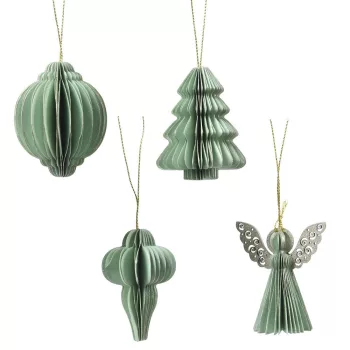 Papír dísz fehér menta 6cm