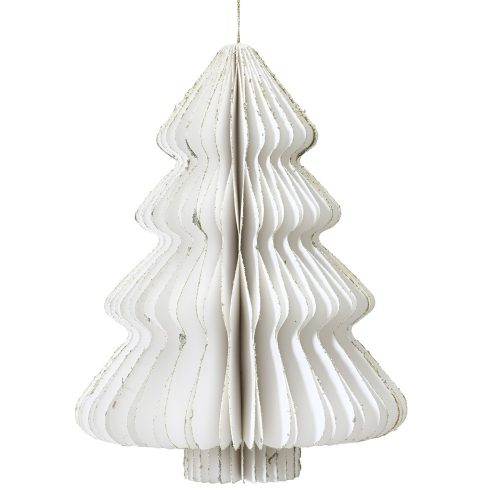 Fenyőfa lampion fehér M40cm D30cm