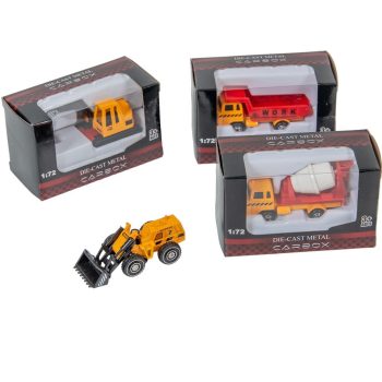 Munkagépek sárga fém 8cm mix