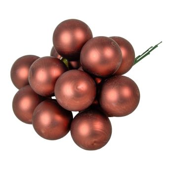 Üveggömb pick sötétbarna matt 2,5cm 12db-os