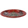 Műanyag tálca kerek piros kari mintás D28cm