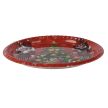 Műanyag tálca kerek piros kari mintás D35cm