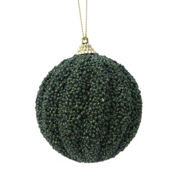 Gyöngyös gömb műa. fenyő zöld 8cm