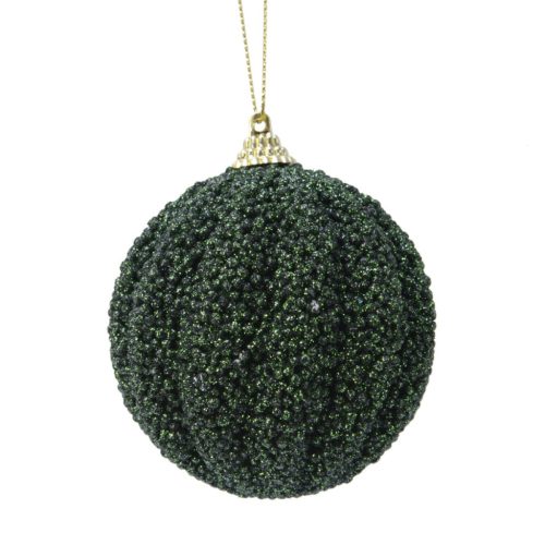 Gyöngyös gömb műa. fenyő zöld 8cm
