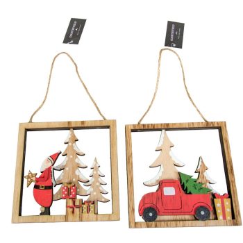 Karácsonyi áttört kép keretben akasztós 15cm