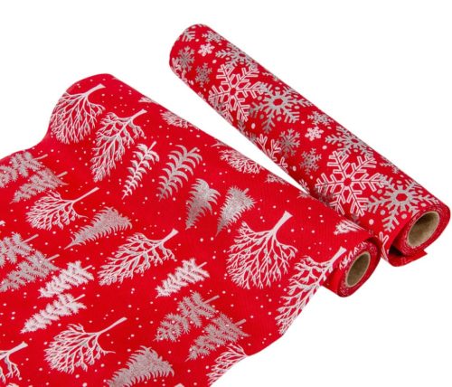 Hópihe mintás dekor anyag piros 28x150cm