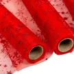 Glitteres organza dekor anyag piros 30x500cm