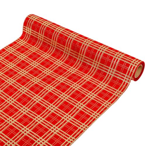 Dekor anyag piros-arany 28x270cm