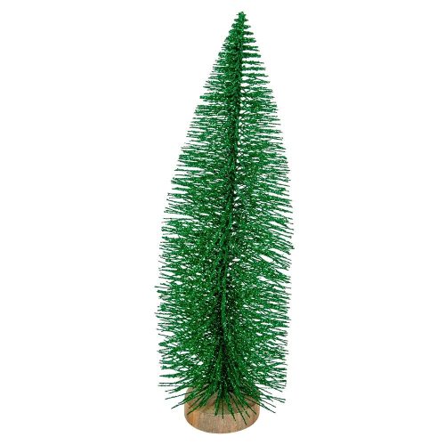 Mini fenyő glitteres fa talpon M25cm
