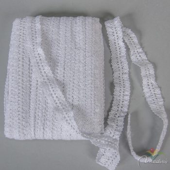 Csipke 100% pamut 2 oldalas, gumis 2cm széles, fehér