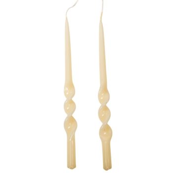   Lakkozott rövid alfa csavart gyertya ecru 235x12mm 8db/csom (db ár)