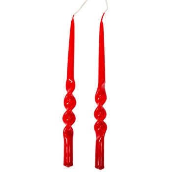   Lakkozott rövid alfa csavart gyertya piros 235x12mm 8db/csom (db ár)