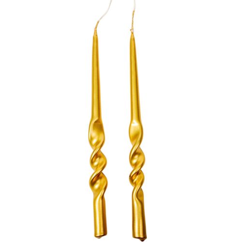 Metál rövid alfa csavart gyertya arany 235x12mm 8db/csom (db ár)