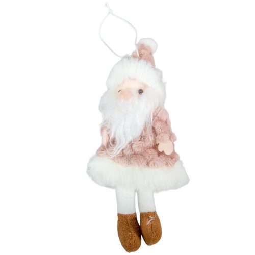 Mikulás akasztós fehér-rózsaszín 16cm