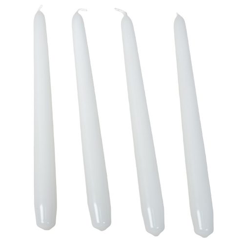 Lakkozott szálas gyertya 240x22mm fehér 10db/csom (db ár)