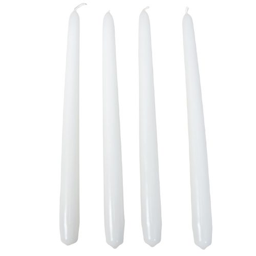 Lakkozott szálas gyertya 290x22mm fehér 10db/csom (db ár)