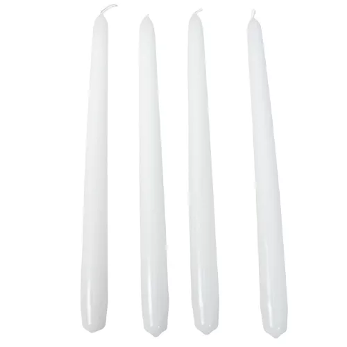 Lakkozott szálas gyertya 290x22mm fehér 10db/csom (db ár)