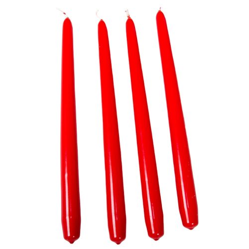 Lakkozott szálas gyertya 290x22mm piros 10db/csom (db ár)