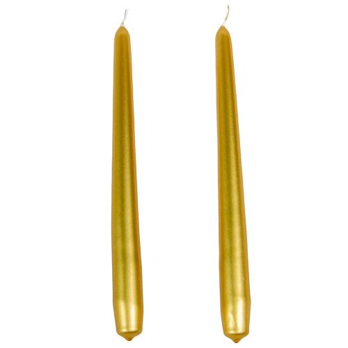 Metál  szálas gyertya 240x22mm arany 10db/csom (db ár)