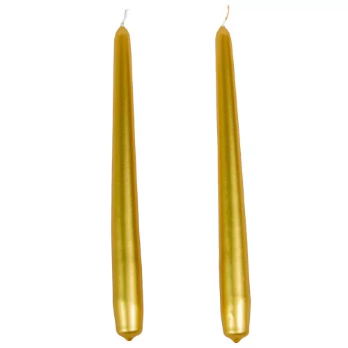 Metál  szálas gyertya 240x22mm arany 10db/csom (db ár)