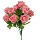 Rózsa csokor 12v. rózsaszín-zöld M37cm 30db/#