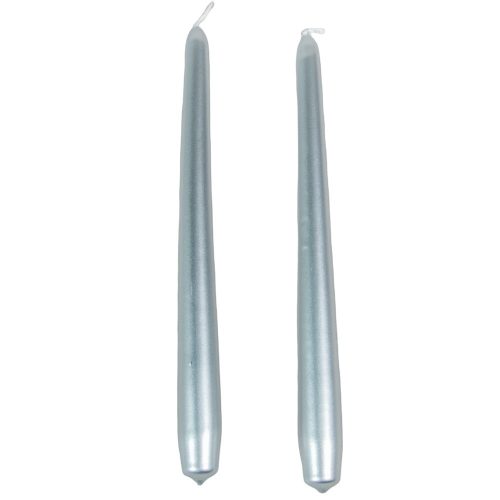 Metál  szálas gyertya 240x22mm ezüst 10db/csom (db ár)