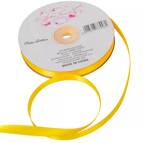 Szatén szalag Lemon 10mmx50m
