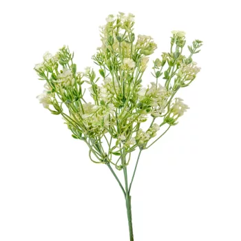 Műnövény apró virágokkal 6 ágú fehér 35cm