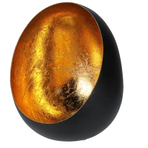 Gyertyatartó  lámpás fém arany-fekete M13cm  