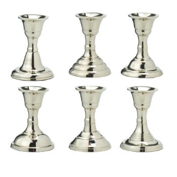 Gyertyatartó alu ezüst színű 8cm