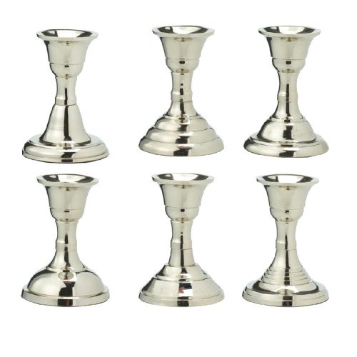 Gyertyatartó alu ezüst színű 8cm