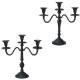 Gyertyatartó alu 3 ágú fekete 30cm