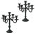 Gyertyatartó alu 5 ágú fekete 30cm