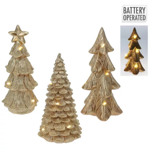 Karácsonyfa LED-es poly arany M16cm