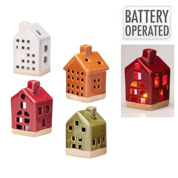 Házikó porcelán LED-es M10,8cm