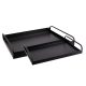 Tálca szett fém fekete 37,5-30cm 2db-os