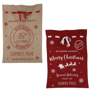 Kaárcsonyi juta ajándék zsák 100cm