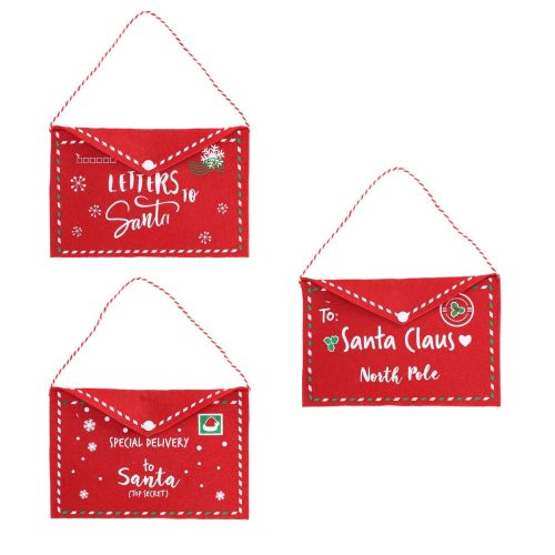 Boríték akasztós karácsonyi mintás 26cm